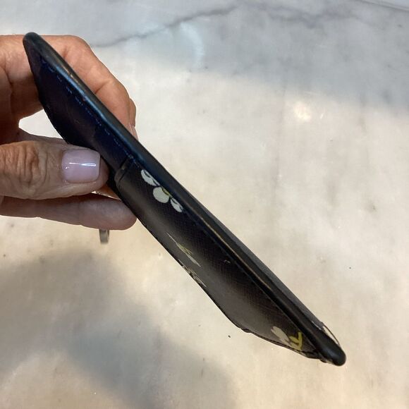 Kate Spade Floral Card Holder Key Chain Leather Wallet - Picture 5 of 9